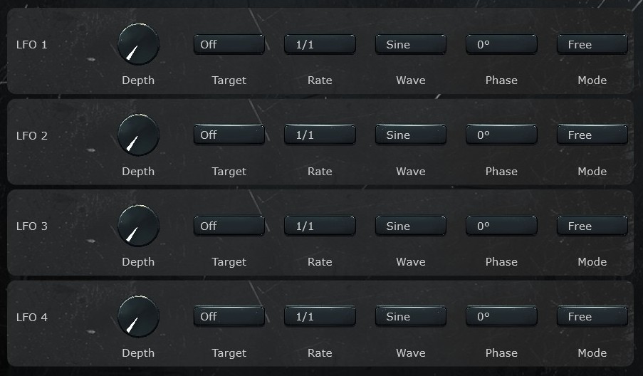 Snorkel — Synth LFOs tab