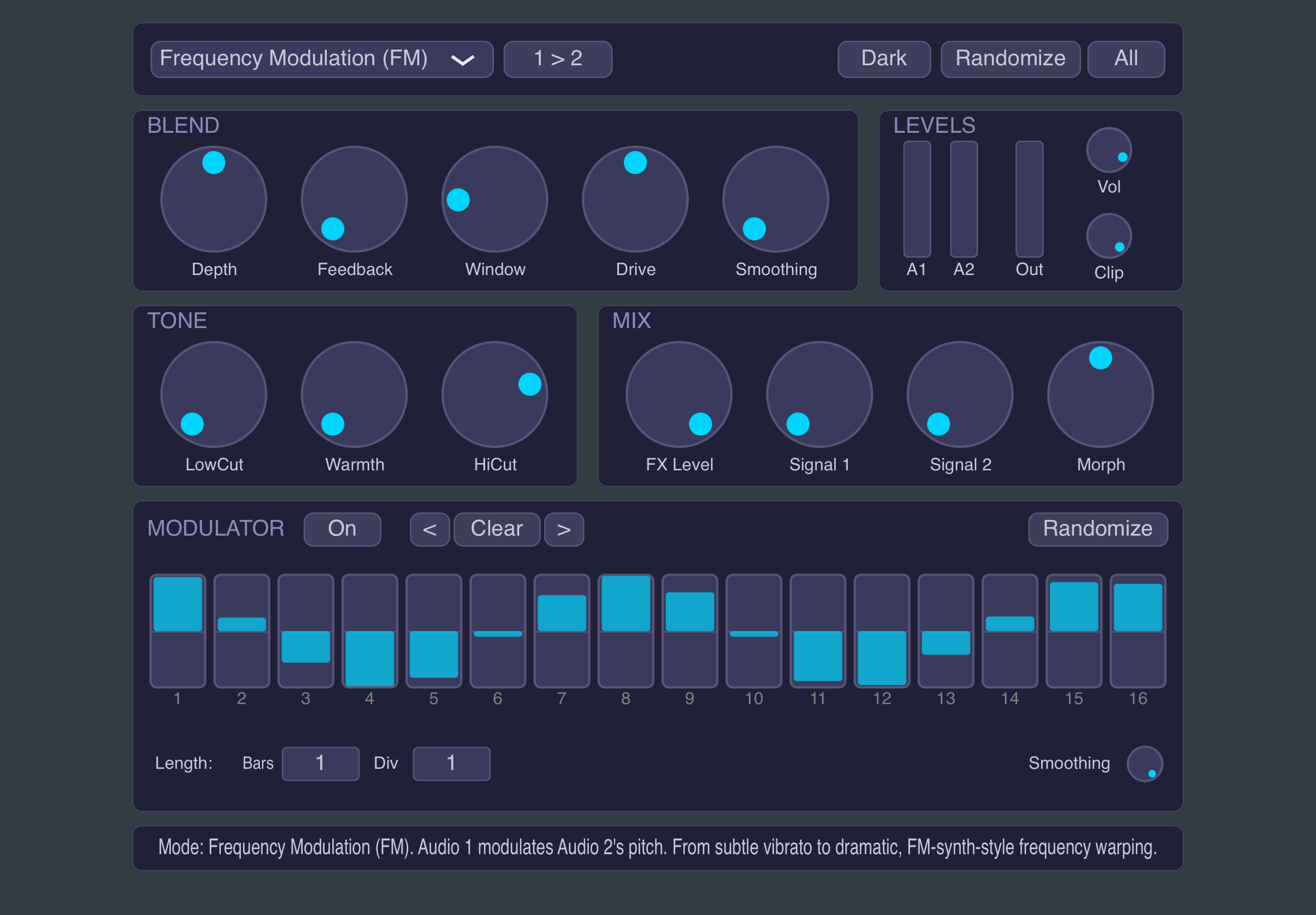 WaveBlender - dark theme